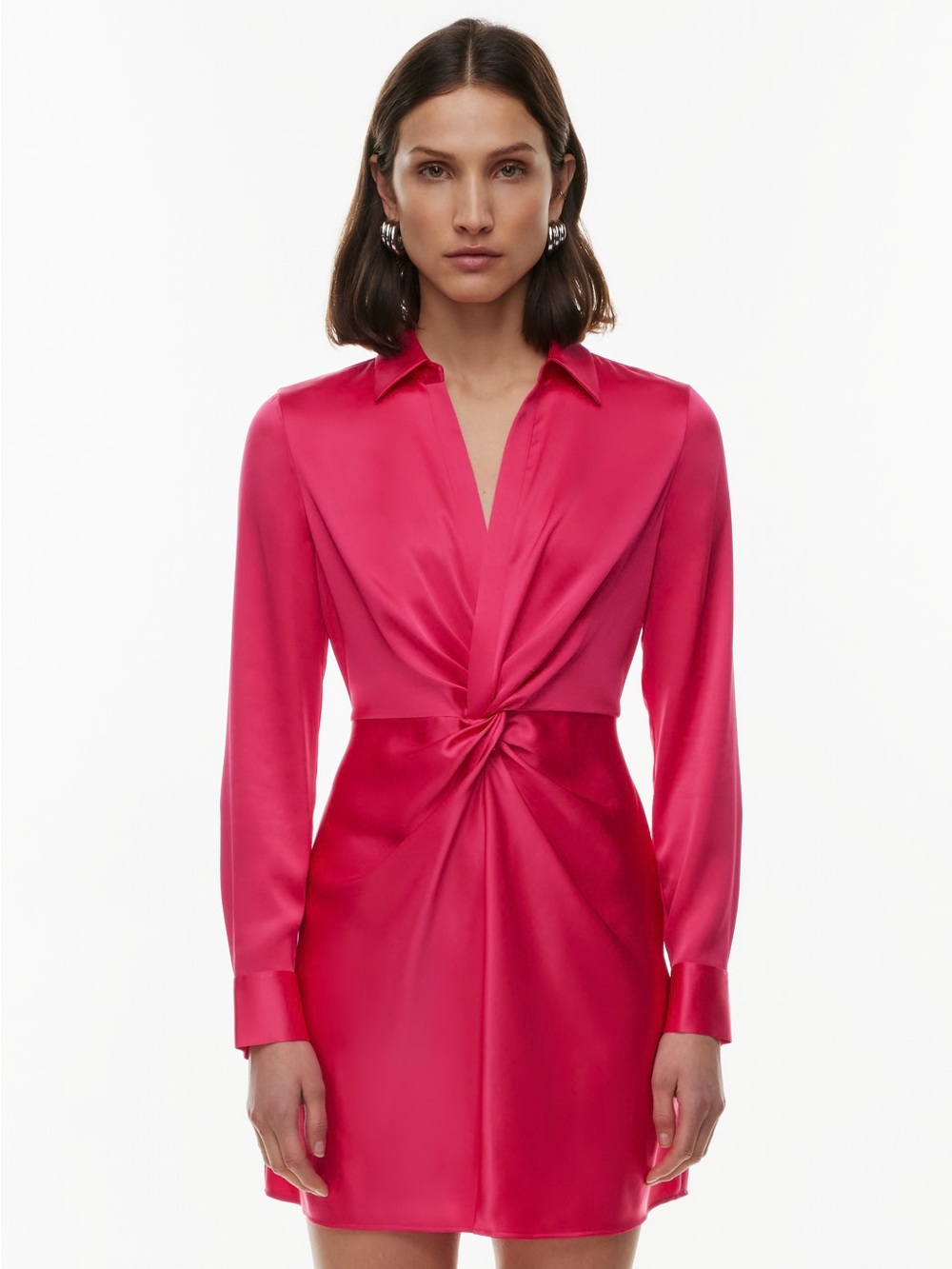 Aritzia Babaton Collaborate Satin Dress in Pink - XS